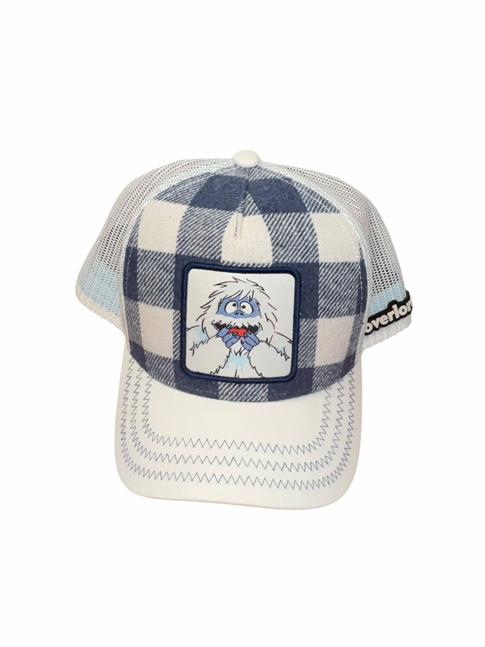Overlord Rudolph Bumble Buffalo Plaid Trucker Hat Blue White